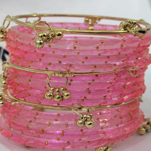 กำไลแก้วแคชมิริสีชมพูขัดเงาสไตล์นางฟ้าขายดีที่สุดสำหรับงานแต่งงานและงานครบรอบโดย MN exports - Product Image 1