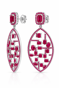 Pendiente de rubí en plata de ley 92.5 KLST-31032 - Product Image 3