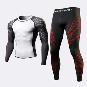 Ensemble de compression Rashguard personnalisé pour homme – T-shirt et pantalon respirants, séchage rapide, extensibles pour la gym, l'entraînement et le sport - Product Image 5