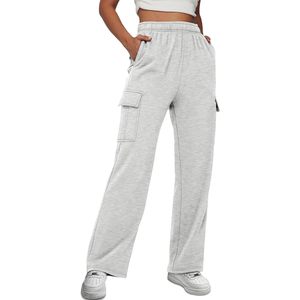 À la mode reine femmes XL Cargo pantalons de survêtement jambe large Baggy polaire taille haute sueurs avec poches respirant vêtements d'hiver - Product Image 3