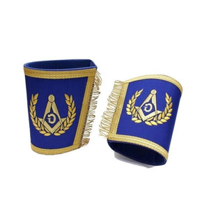 Manchette maçonnique en tissu de haute qualité, design élégant avec finition raffinée pour tenue de cérémonie et événements, manchette maçonnique haut de gamme - Product Image 1