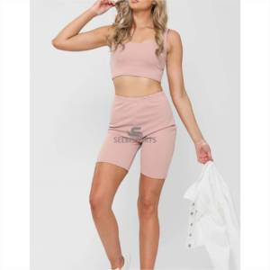 Conjunto de Yoga de Verano para Mujer, Ecológico, Ligero y Transpirable, con Shorts sin Mangas y Elasticidad en Cuatro Direcciones - Product Image 3