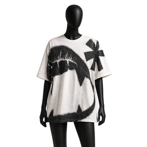 T-shirts basiques vierges pour femmes en gros, à épaules tombantes, à capuche, manches longues, personnalisables avec votre propre marque, en molleton 100% coton - Product Image 1