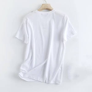 T-shirt en tricot à une épaule pour femme, manches trois quarts, couleur unie, coupe ample, longueur normale, en vente en ligne - Product Image 2