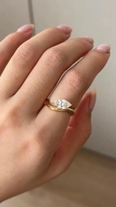 Anillo de Compromiso con Diamante Cultivado en Laboratorio Marquise – Anillo Solitario con Diamante Marquise Cultivado en Laboratorio, Certificado por IGI - Product Image 6