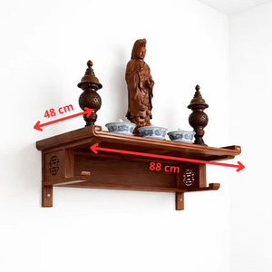 Altar Budista Vietnamita Sostenible de Pared, Forma Irregular, Técnica de Pintura Pulida, Hecho de Madera - Product Image 6