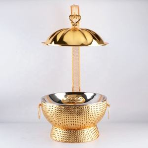 Maravilloso y popular plato para calentar comida de metal dorado para el hogar, hoteles, restaurantes, bodas, fiestas, cumpleaños y celebraciones. - Product Image 5