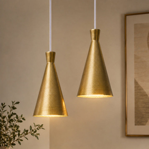 Lámpara Colgante Moderna de Latón, Forma Cónica Geométrica, Montaje en Techo, Diseño Minimalista para Interiores, Decoración para Sala de Estar y Hogar - Product Image 6