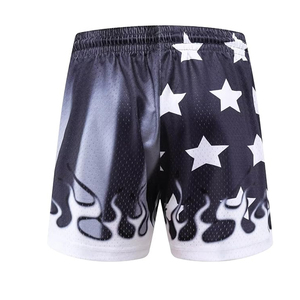 Pantalones Cortos Deportivos de Baloncesto Personalizados para Hombre, Estampados, de Verano, BSCI, 100% Poliéster, de Secado Rápido, Transpirables, con Patrón de Calavera y Llamas - Product Image 6