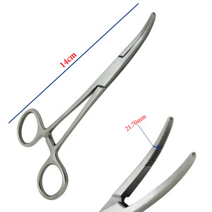 คีมหนีบห้ามเลือดแบบโค้ง ยี่ห้อ Kelly Hemostat ทำจากเหล็กกล้าไร้สนิม ใช้ซ้ำได้ พร้อมห่วงจับนิ้ว ปลายหยัก และระบบล็อคแบบ Ratchet - Product Image 3