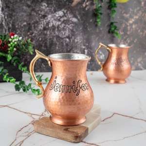 Chope à bière en acier inoxydable texturé martelé, tasse décorative personnalisable avec logo, tasse de bureau isotherme sous vide pour bar et fête - Product Image 3