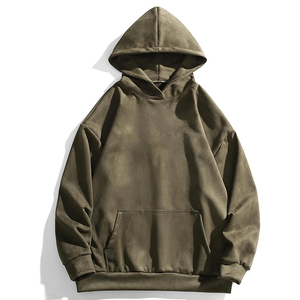 Sweat-shirt à capuche doublé pour homme, style délavé, 100 % coton, pour tenues décontractées, looks urbains élégants, usage quotidien, grandes tailles - Product Image 1