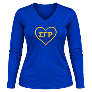 เสื้อยืดแขนยาวผู้หญิงลายกราฟิก Sigma Gamma Rho สำหรับชมรมพี่น้องชาวกรีก คอกลม สไตล์ลำลอง สตรีทแวร์ ขายส่ง - Product Image 1