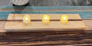 Wooden <b>Tea</b> <b>Light</b> Candle Holder - Handcrafted Maple & Walnut - Home Decor - Product Image 5