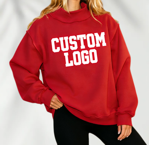 Sweat-shirts réversibles pour femmes, col rond, manches longues, imperméables, respirants, en coton/bambou, avec impression de logo personnalisé, pour l'automne - Product Image 4