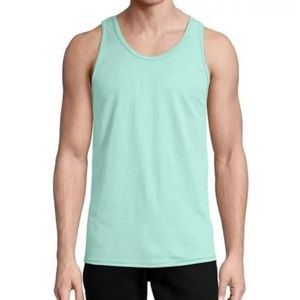 เสื้อกล้ามออกกำลังกายผู้ชาย สีเขียวมิ้นท์ ผ้าฝ้ายเนื้อนุ่ม พรีเมียม ผ้าริบ คุณภาพดี เหมาะสำหรับใส่ในชีวิตประจำวัน - Product Image 1