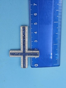 Colgante de Moissanita con Diseño Cruzado de Plata 925, Colgante Cristiano, Colgante de Fe Religiosa, Joyería Hip Hop, Regalos de Comunicación - Product Image 6