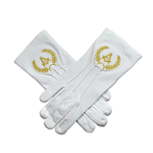 Gants maçonniques de haute qualité 100% coton, logo personnalisé brodé, sport, extérieur, toutes saisons, pour les francs-maçons - Product Image 4