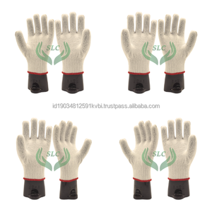Guantes de Trabajo de Punto de Algodón con Puntas de Dedos Texturizadas, Antideslizantes, con Muñequera de Punto, Guantes de Seguridad de Uso General - Product Image 3