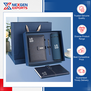 Standard Quality Eco-friendly Fashionable Modern Style Hardcover PU Leather Customizable <b>Notebook</b> Gift <b>Set</b> Thermos Cup - Product Image 2