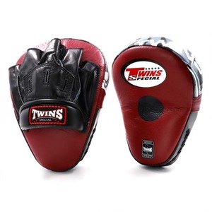 Professional Kickboxing Training Gear Muay Thai Twins Red Mharon <b>Focus</b> Mitts Personalized Your Own Logo Printed Curved <b>Padding</b> - Product Image 1