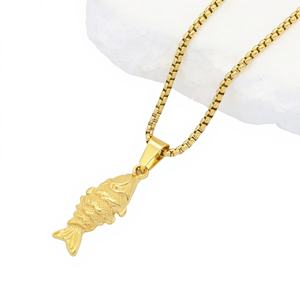 จี้รูปสัตว์คลาสสิกสำหรับผู้หญิง ทำจากสแตนเลส 304 ชุบทอง 18K พร้อมสร้อยแบบกล่อง - Product Image 1