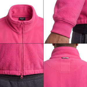 Veste polaire rose vif personnalisée à coupe courte, entièrement zippée, à col montant, coupe carrée, pour adolescents et jeunes, idéale pour la sécurité active, fabriquée par l'usine de Sialkot - Product Image 4