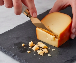 Épandeur et coupe-fromage en acier inoxydable avec tête dorée et manche en marbre, parfait pour les mariages, les fêtes et l'utilisation en cuisine - Product Image 5