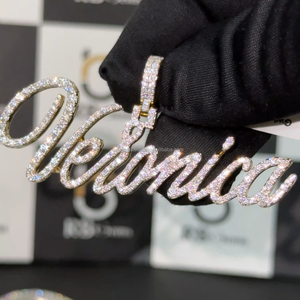 จี้ชื่อชุบทองประดับเพชร VVS แบบ Iced Out ทำจากเงินแท้ 925 สำหรับผู้ชาย สไตล์แร็ปเปอร์  สำหรับงานปาร์ตี้  ได้รับการรับรองจาก IGI - Product Image 5