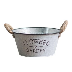 Pot de fleurs en métal galvanisé avec fleurs violettes pour jardin, usage extérieur, style rustique, pots de fleurs faits à la main - Product Image 4