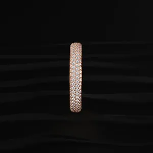 High End Diamond Ring Round Cut Diamond Band Multi <b>Row</b> Diamond Eternity Band Ring In Gold Layering Ring Diamond Fine Jewelry - Product Image 5