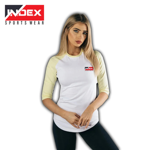 Camiseta Deportiva Blanca de Manga Raglán para Mujer, Marca Index, con Logotipo Frontal, Corte Casual, Cuello Redondo, Tejido de Algodón - Product Image 1