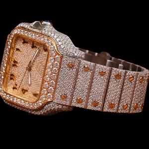 Reloj de Regalo para Chicas con Caja Cuadrada Impresionante Personalizada, Esfera con Números Arábigos y Diamantes de Moissanita en Dos Tonos - Product Image 2