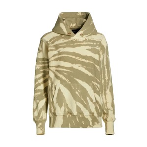 Custom Women Oversized Hoodie Yellow Tiger Tie Dye Cotton French Terry Pullover Sweatshirt <b>Button</b> Neck OEM Wholesale - Product Image 3