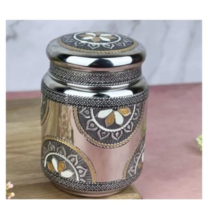 New Arrival Handmade Designer Wholesale Nut Server Table <b>Decorative</b> Fancy Metal Dry Fruit <b>Jar</b> Metal Candy <b>Jar</b> - Product Image 5