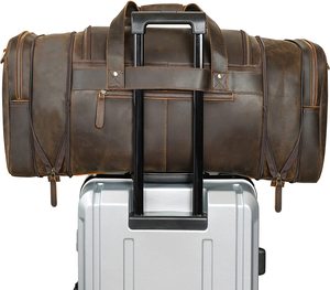 Vintage Candy Pattern Genuine <b>Leather</b> Duffle <b>Bag</b> for Men and Women Fashionable Sports and Gym Travel <b>Bag</b> with Two Front Pockets. - Product Image 6