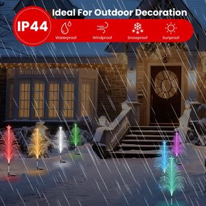 4-Pack 7 Color Changing Solar Christmas <b>Tree</b> <b>Lights</b> Outdoor Optical Fiber Stake <b>Lights</b> Cedar <b>Tree</b> Topper Star IP44 Garden <b>Lights</b> - Product Image 5