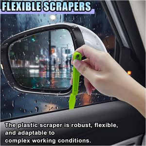 2 herramientas para tintado de ventanas de coche, espátula flexible de vinilo con mango largo, espátula de plástico para juntas, raspador de esquinas para películas de coche - Product Image 5