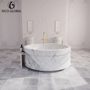 Bañera de Mármol Natural de Una Pieza de Primera Calidad, Experiencia de Baño de Spa Hecha a Mano para Interiores Modernos - Product Image 1