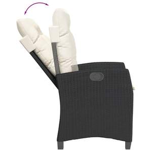 Conjunto de Comedor para Jardín Mediano con Cubiertas Removibles de Ratán PE Negro - Product Image 5