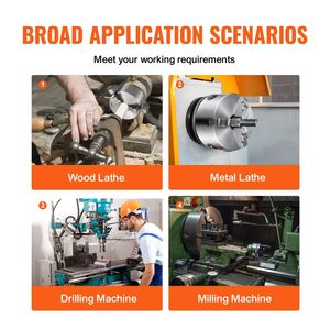 Mandril de torno autocentrante de 3 mordazas con tornillos de fijación tipo T, reversible, rango de sujeción J 0.14-6.3 pulgadas/3.5-160 mm - Product Image 6