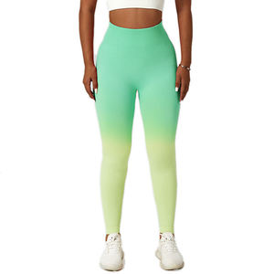 กางเกงเลกกิ้งโยคะเอวสูงสำหรับผู้หญิง ขายส่ง น้ำหนักเบา แห้งเร็ว ผ้าสีพื้น สำหรับออกกำลังกาย วิ่ง ฟิตเนส และเข้ายิม - Product Image 1