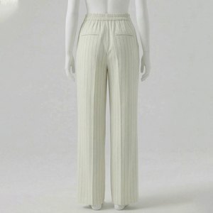 Pantalon d'hiver premium pour femme, taille mi-haute, avec cordon de serrage, coupe droite, en molleton 100% coton 240g, respirant, coupe-vent, écologique, séchage rapide - Product Image 3