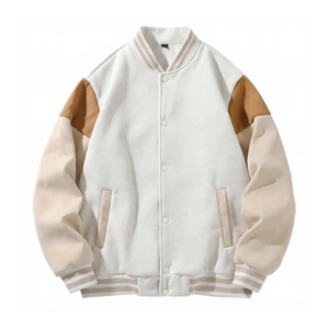 Blouson Bomber Vintage Personnalisé en Toile Anti-UV Coupe-Vent Écologique Décontracté Style Rétro Color Block Veste de Baseball - Product Image 1
