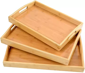 Exquisito Plato de Madera Clásico de Una Sola Capa, Ecológico, con Acabado Brillante, Apto para Lavavajillas, Vajilla para Uso en la Cocina, Rectangular - Product Image 1