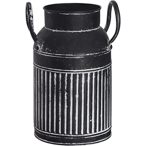 Maceta Decorativa Hecha a Mano con Forma de Lata de Leche, Calidad Superior, Lata de Leche Galvanizada con Asa, Cubo Decorativo para Jardín - Product Image 1