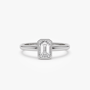 Bague de fiançailles en diamant taille émeraude pour femme, or jaune, style classique, bijoux en diamant naturel - Product Image 2