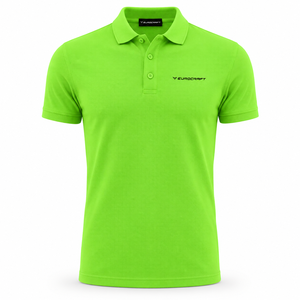 Polo en piqué à manches courtes vert pour homme, logo brodé, décontracté, respirant, coton, coupe classique - Product Image 1