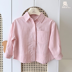 Chemise en lin Tencel à manches longues pour enfants SeunKids, douce, respirante, tissée, décontractée, pour garçons et filles - Product Image 3