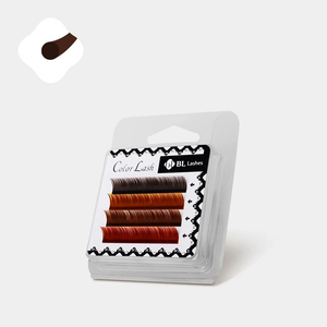 [Private Label] Premium Korea PBT Color Mink Dark Brown Mix 0.15Wholesale (C,J Curl ) (9-13mm Mix) Individual Soft Eyelash - Product Image 3